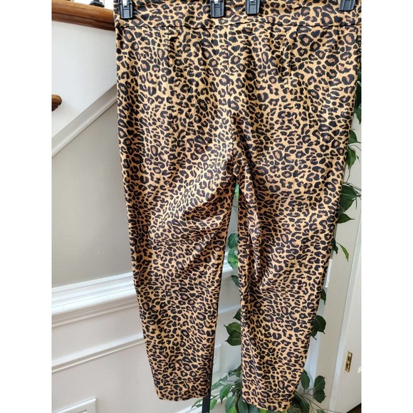 Terra & Sky Womens Brown Leopard Print Skinny Leg High Rise Casual Pants Size 1X - Picture 4 of 10